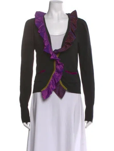Pre-owned Etro V-neck Sweater In Black