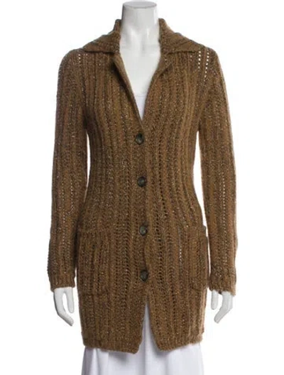 Pre-owned Etro V-neck Sweater In Brown