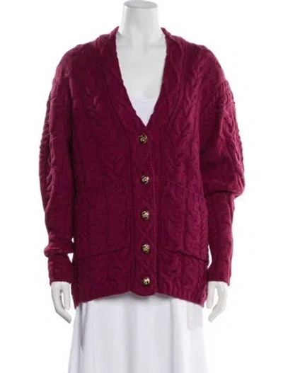 Pre-owned Etro V-neck Sweater In Burgundy