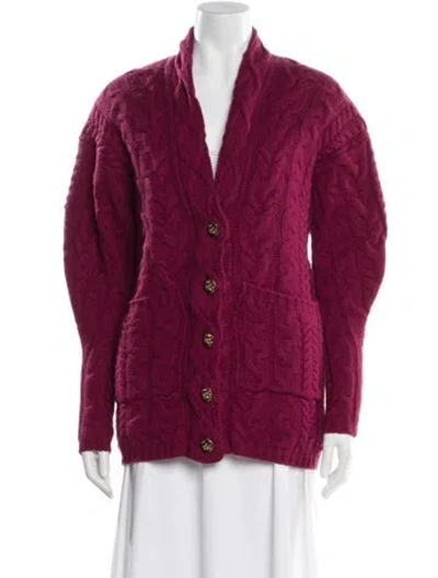 Pre-owned Etro V-neck Sweater In Burgundy