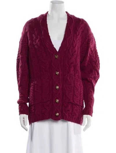 Pre-owned Etro V-neck Sweater In Burgundy