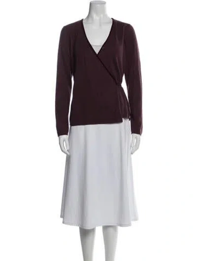 Pre-owned Etro V-neck Sweater In Burgundy