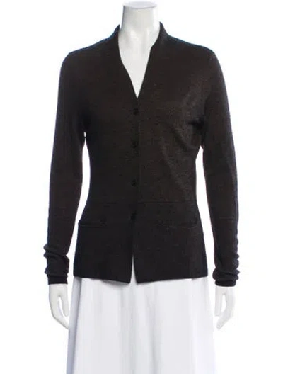 Pre-owned Etro V-neck Sweater In Gray