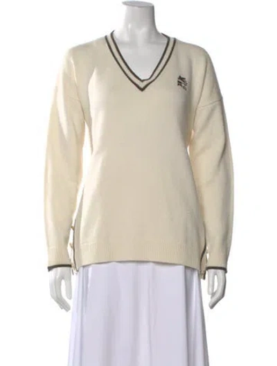Pre-owned Etro V-neck Sweater In Neutral
