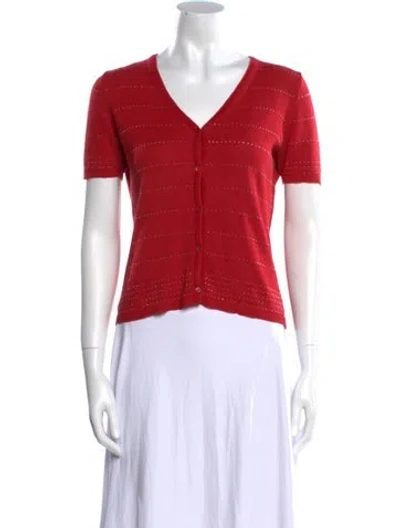 Pre-owned Etro V-neck Sweater In Red