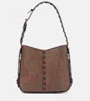 Etro Vulcano Medium Canvas Shoulder Bag In Multicoloured