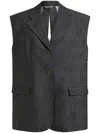 Etro Jacquard Waistcoat Back Opening In Black