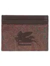 Etro Logo-embroidered Cotton-blend Cardholder In Multi