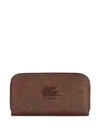 Etro Paisley Zip-around Wallet In Brown