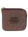 Etro Paisley Wallet With Pegaso Detail In Brown
