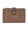 Etro Wallet In Iconic Paisley Jacquard Fabric In Brown