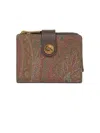 Etro Wallet In Iconic Paisley Jacquard Fabric In Brown