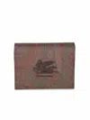 Etro Wallet In Paisley Leather In Brown