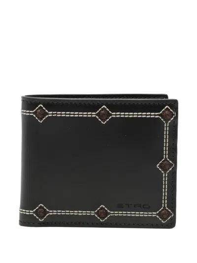 Etro Wallet Leather + Embroidery 10,5x9