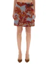 Etro Floral Wrap Mini Skirt Decorative Button In Multi