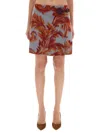 Etro Floral Wrap Mini Skirt Decorative Button In Multi