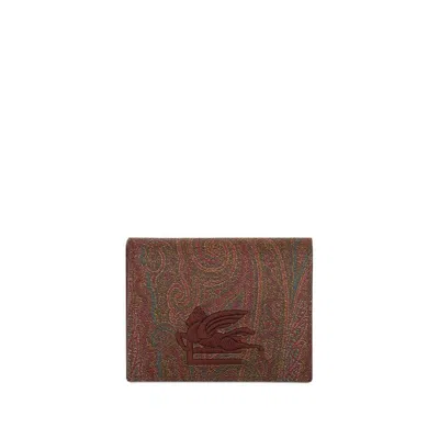 Etro Paisley-print Bi-fold Cardholder In Brown