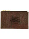 Etro Pagso-embroiderd Cardholder In Brown