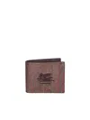 Etro Paisley Jacquard Cardholder With Pegaso Logo In Brown