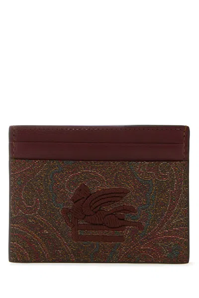Etro Paisley Card Holder In Red