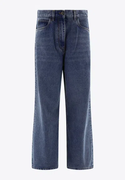 Etro Washed-out Wide-leg Jeans In Blue