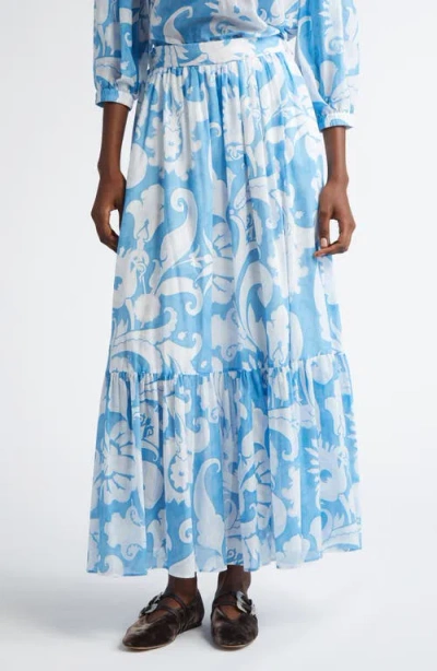 ETRO ETRO WATERCOLOR PAISLEY COTTON MAXI SKIRT