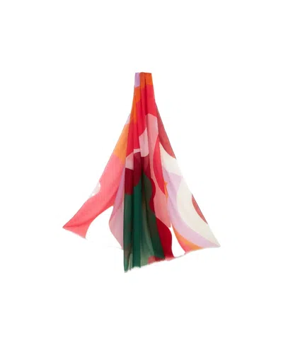 ETRO ETRO WAVE-PRINTED FRAYED SCARF