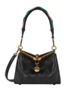 Etro Wavy Calf Leather Shoulder Bag In Black