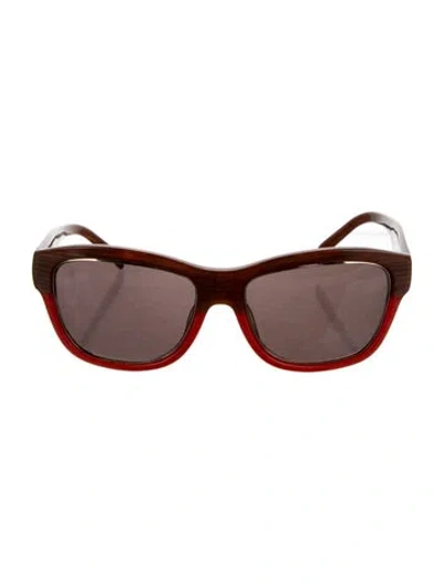 Pre-owned Etro Wayfarer Tinted Sunglasses In Red