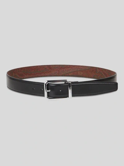 ETRO , REVERSIBLE ARNICA AND LEATHER BELT, MAN, BROWN, SIZE 115