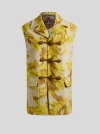 Etro Floral-jacquard Toggle Waistcoat In Yellow