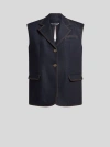 Etro Denim Waistcoat Jackets Blue In Navyblau