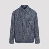 Etro Chevron Herringbone Wool Jacket Pockets In Blue