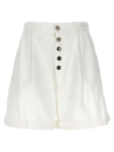 Etro White Bermuda Shorts In Cotton Woman