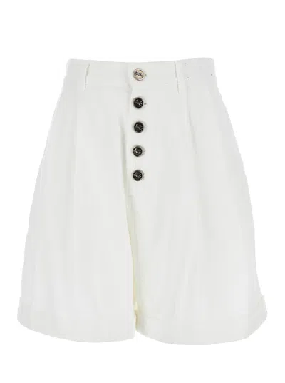 ETRO ETRO WHITE BERMUDA SHORTS IN COTTON WOMAN