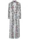 ETRO WHITE COTTON AND SILK BEACH KAFTAN