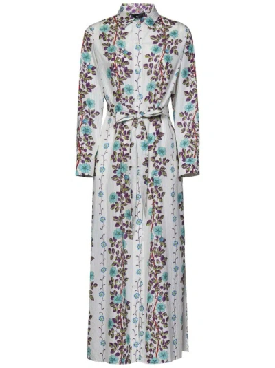 ETRO ETRO WHITE COTTON AND SILK BEACH KAFTAN