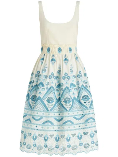 ETRO WHITE COTTON BLEND SHORT DRESS