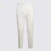Etro White Stretch Cotton Blend Jacquard Tailored Trousers In White