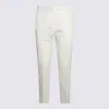 Etro White Stretch Cotton Blend Jacquard Tailored Trousers In White
