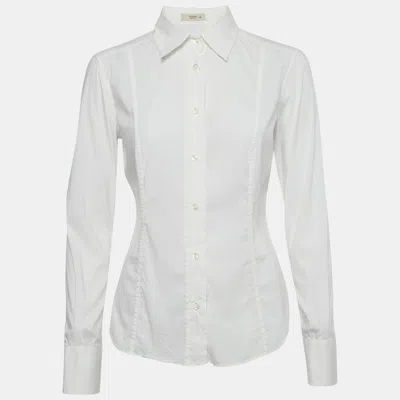 Pre-owned Etro White Cotton Slim Fit Shirt M