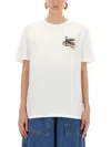 Etro Regular Fit T-shirt With Pegasus Embroidery In White