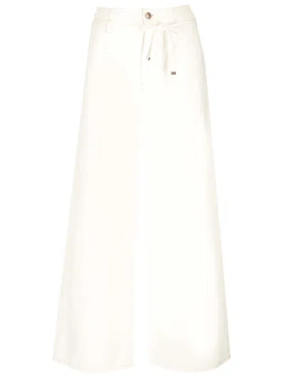 Etro White Culotte Jeans With Belt In Beige
