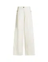 ETRO WHITE DENIM WIDE LEG CARGO JEANS