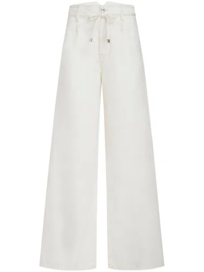 Etro White Embroidered Cotton Pants