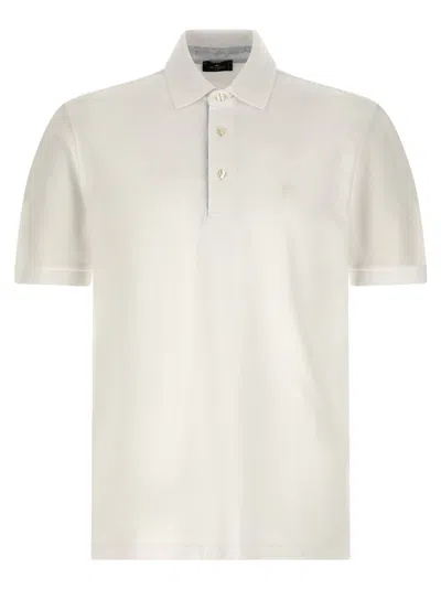 Etro White Embroidery Logo Polo