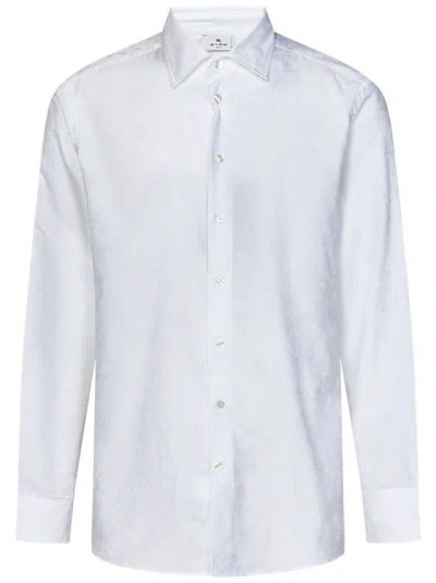 Etro White Jacquard Cotton Shirt