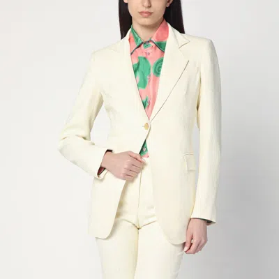 ETRO ETRO WHITE JACQUARD JACKET WITH CROSSOVER DETAIL