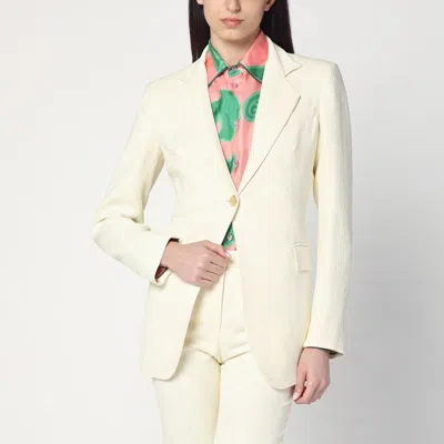 ETRO ETRO WHITE JACQUARD JACKET WITH CROSSOVER DETAIL