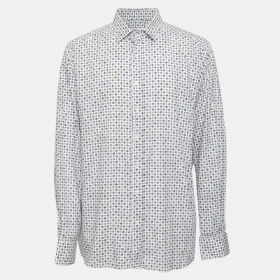 Pre-owned Etro White Multicolor Printed Cotton Long Sleeve Shirt Xl